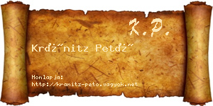 Kránitz Pető névjegykártya